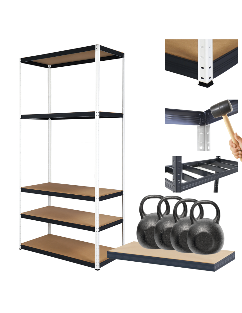 Regały Magazynowe - Regał metalowy magazynowy stojak HELIOS 213x75x40cm 5Px400kg SOLIDNY - product b2b.wamar.biz 1