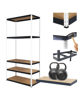 Regał metalowy magazynowy stojak HELIOS 213x90x60cm 5Px275kg SOLIDNY