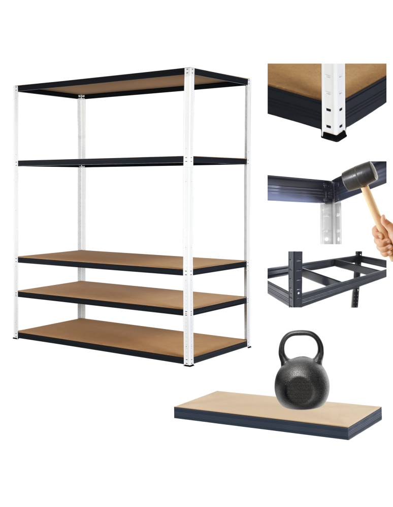 Regały Magazynowe - Regał metalowy magazynowy stojak HELIOS 213x150x30cm 5Px175kg SZEROKI MOCNY - product b2b.wamar.biz 1