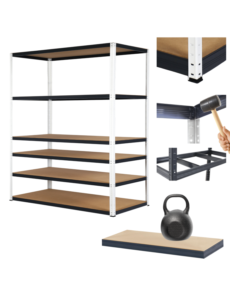 Regały Magazynowe - Regał metalowy magazynowy stojak HELIOS 213x150x35cm 6Px175kg SZEROKI MOCNY - product b2b.wamar.biz 1