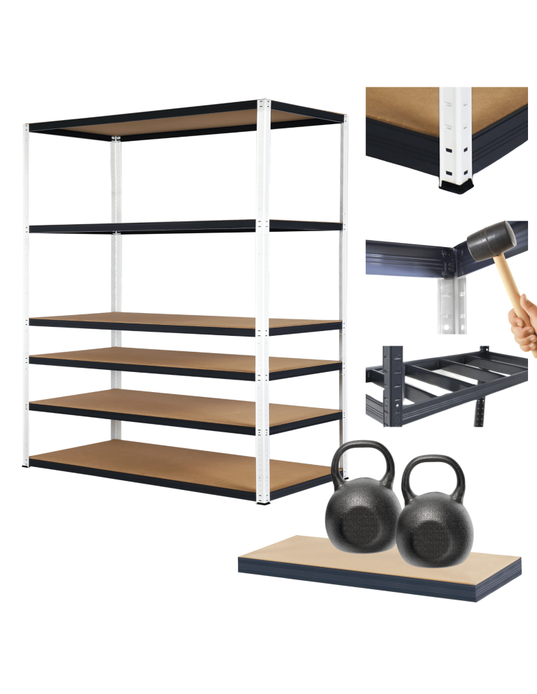 Regały Magazynowe - Regał metalowy magazynowy stojak HELIOS 213x150x40cm 6Px275kg SZEROKI MOCNY - product b2b.wamar.biz 1