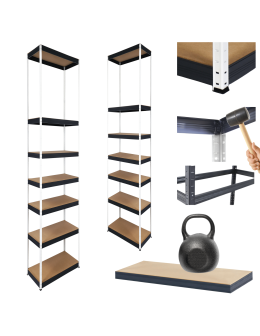 Regał metalowy magazynowy stojak HELIOS 270x35x35cm 7Px175kg SOLIDNY