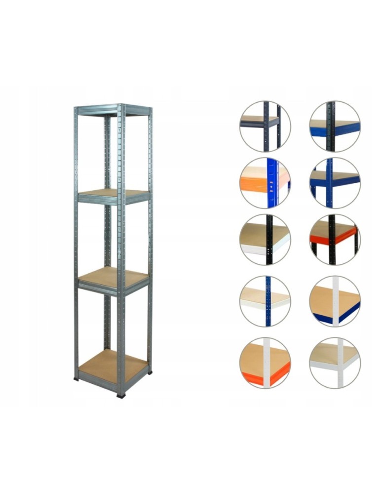 Magazynowe regały metalowe - Regał magazynowy ocynk regał metalowy garażowy HELIOS 196x040x40 4 półki - product b2b.wamar.biz 1