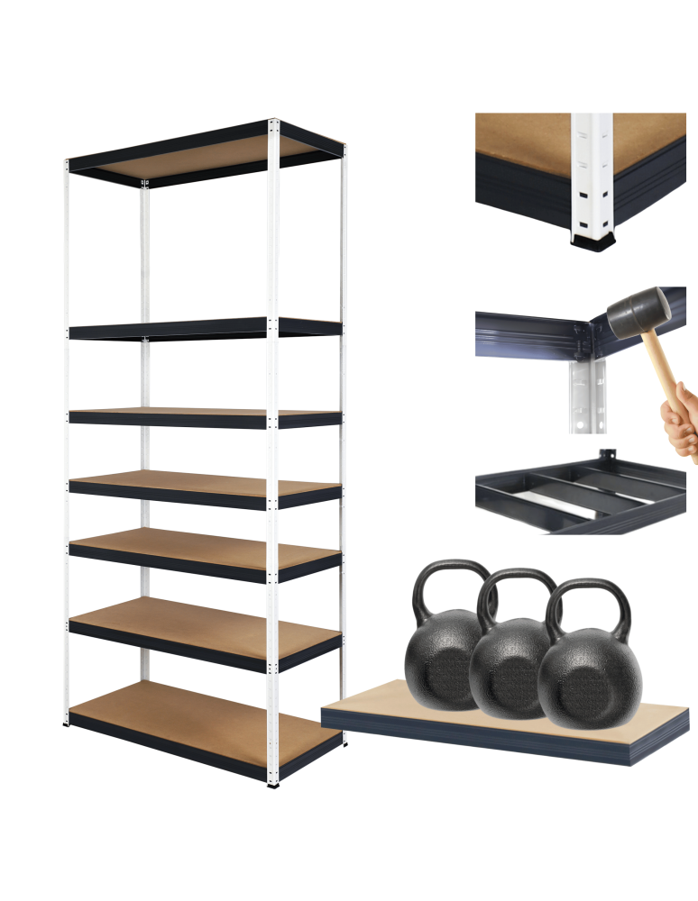 Regały Magazynowe - Regał metalowy magazynowy stojak HELIOS 270x75x40cm 7Px350kg SOLIDNY - product b2b.wamar.biz 1