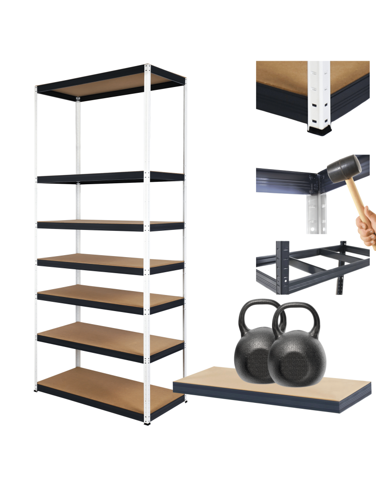 Regały Magazynowe - Regał metalowy magazynowy stojak HELIOS 270x90x60cm 7Px275kg SOLIDNY - product b2b.wamar.biz 1