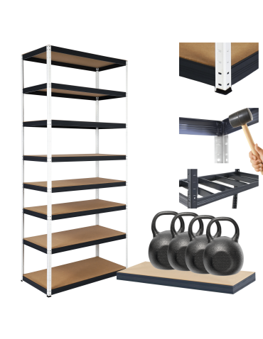 Regał metalowy magazynowy stojak HELIOS 270x100x40cm 8Px400kg SOLIDNY