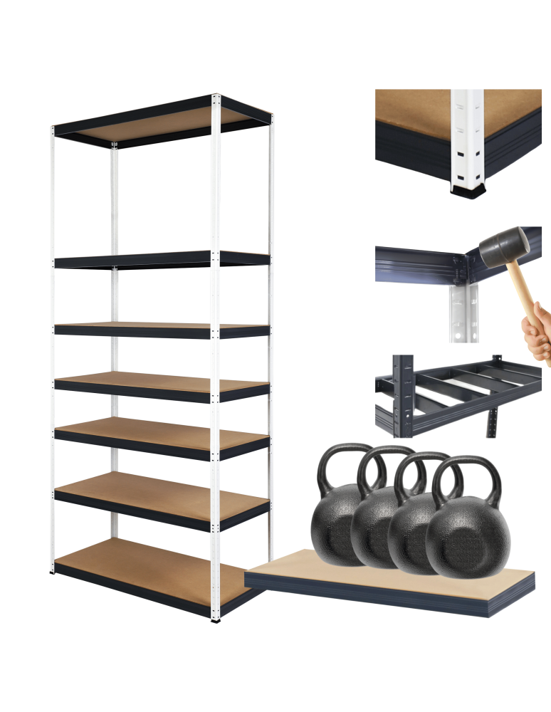 Regały Magazynowe - Regał metalowy magazynowy stojak HELIOS 270x110x30cm 7Px400kg SOLIDNY - product b2b.wamar.biz 1