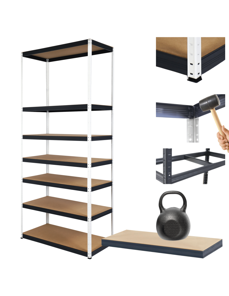 Regały Magazynowe - Regał metalowy magazynowy stojak HELIOS 270x110x45cm 7Px175kg SOLIDNY - product b2b.wamar.biz 1