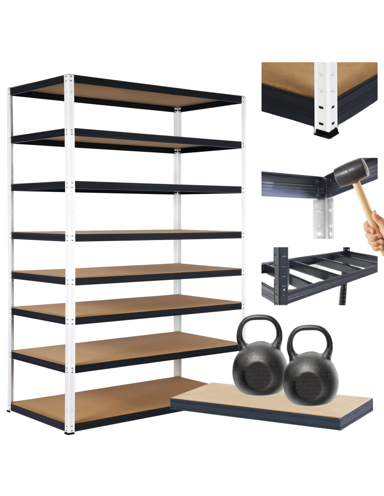 Regały Magazynowe - Regał metalowy magazynowy stojak HELIOS 270x150x60cm 8Px275kg SZEROKI MOCNY - product b2b.wamar.biz 1