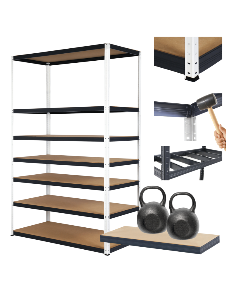 Regały Magazynowe - Regał metalowy magazynowy stojak HELIOS 270x180x30cm 7Px275kg SZEROKI MOCNY - product b2b.wamar.biz 1