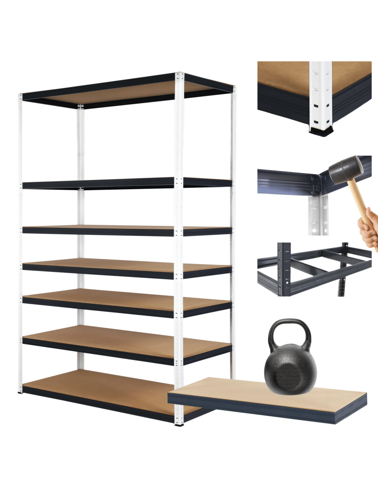 Regały Magazynowe - Regał metalowy magazynowy stojak HELIOS 270x180x45cm 7Px175kg SZEROKI MOCNY - product b2b.wamar.biz 1