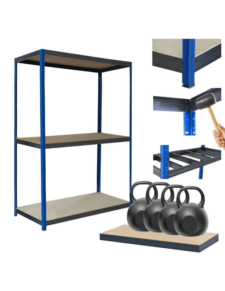 Regały Magazynowe - Regał metalowy magazynowy warsztatowy stojak HELIOS 90x110x40cm 3Px400kg - product b2b.wamar.biz 1