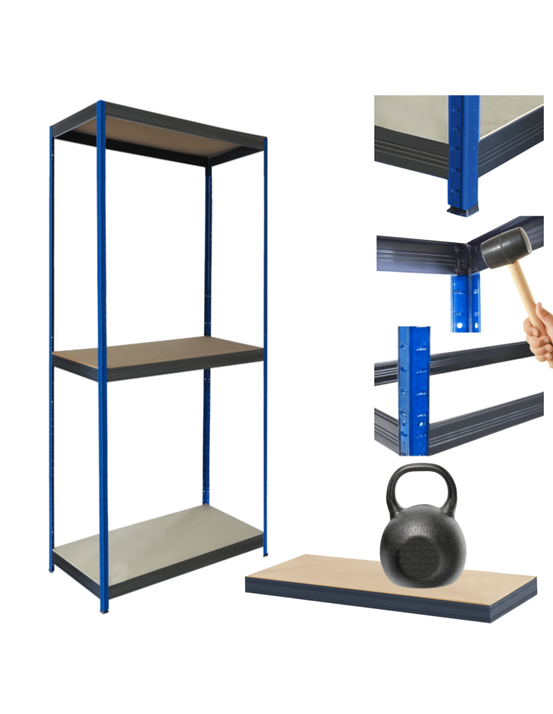 Regały Magazynowe - Regał magazynowy garażowy metalowy stojak HELIOS 106x40x40cm 3Px175kg - product b2b.wamar.biz 1