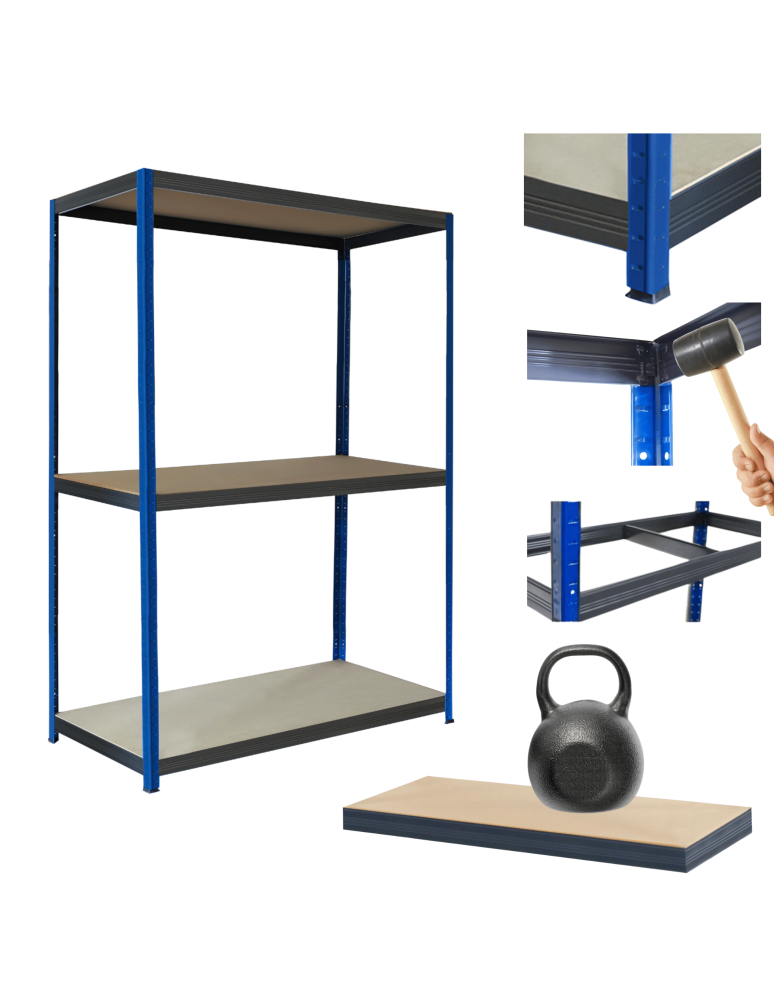 Regały Magazynowe - Regał magazynowy garażowy metalowy stojak HELIOS 106x90x30cm 3Px175kg - product b2b.wamar.biz 1