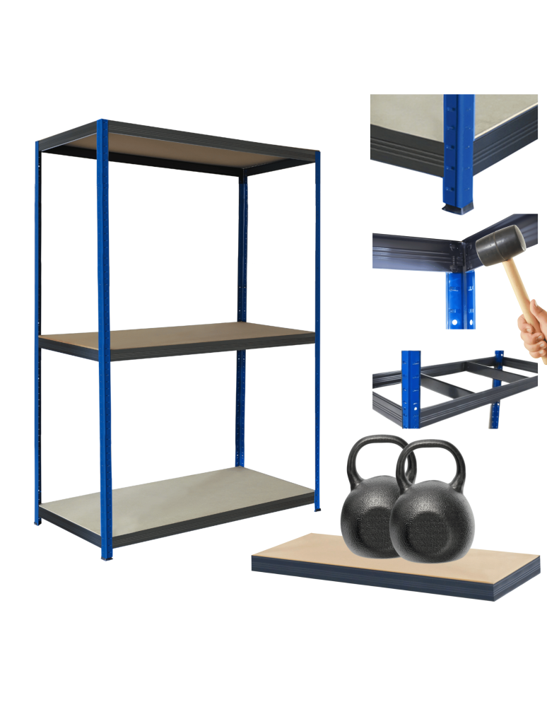 Regały Magazynowe - Regał magazynowy garażowy metalowy stojak HELIOS 106x90x50cm 3Px275kg - product b2b.wamar.biz 1