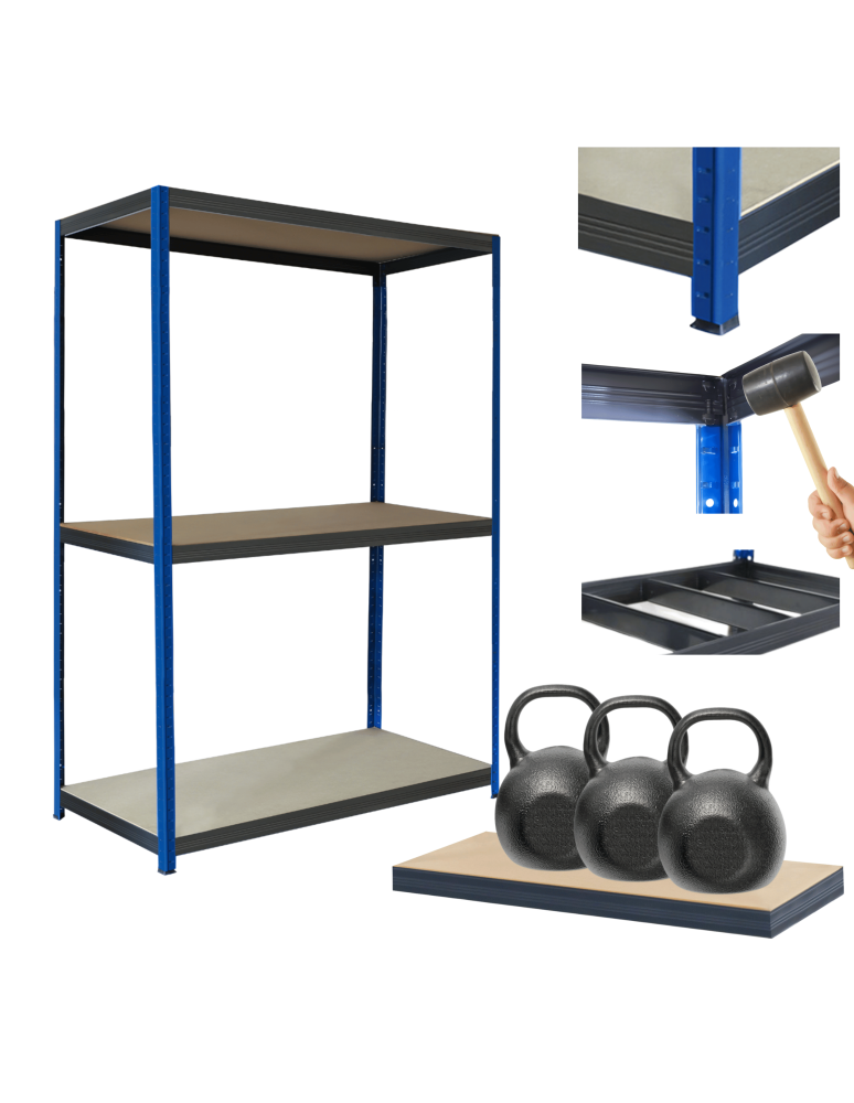 Regały Magazynowe - Regał magazynowy garażowy metalowy stojak HELIOS 106x90x60cm 3Px350kg - product b2b.wamar.biz 1