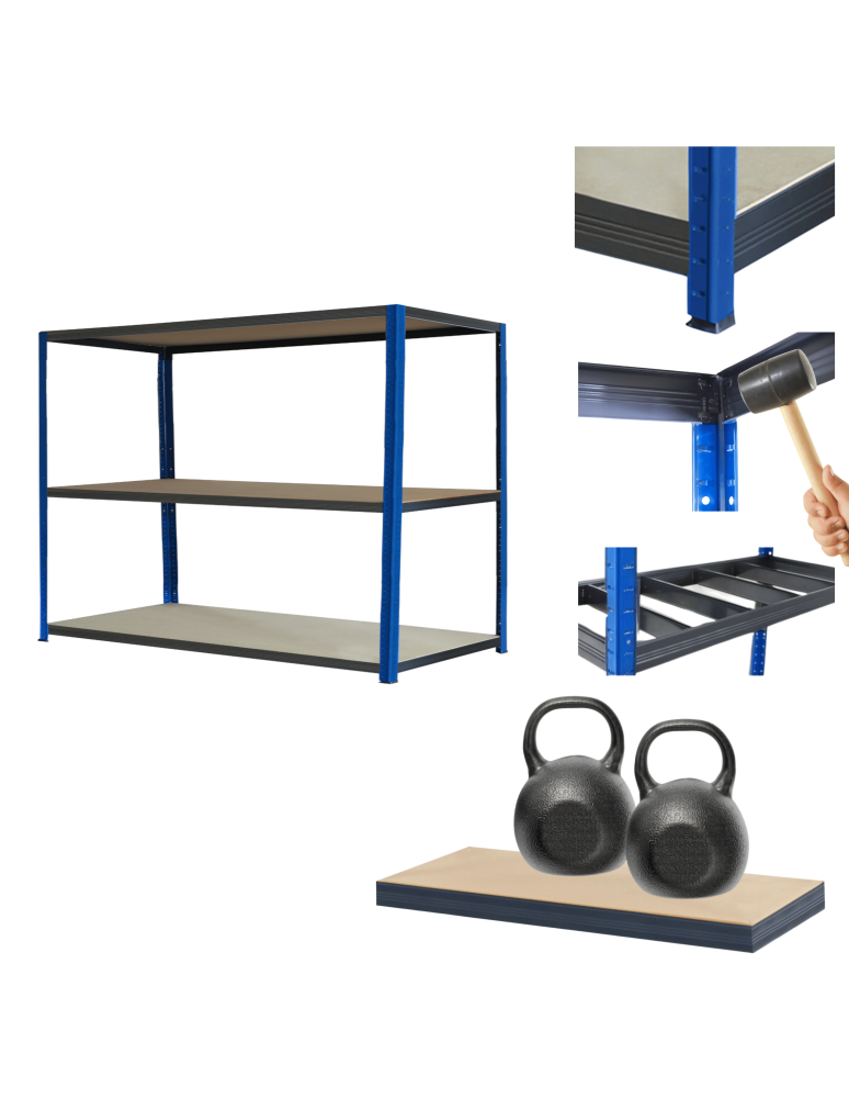 Regały Magazynowe - Regał magazynowy garażowy metalowy stojak HELIOS 106x150x35cm 3Px275kg - product b2b.wamar.biz 1