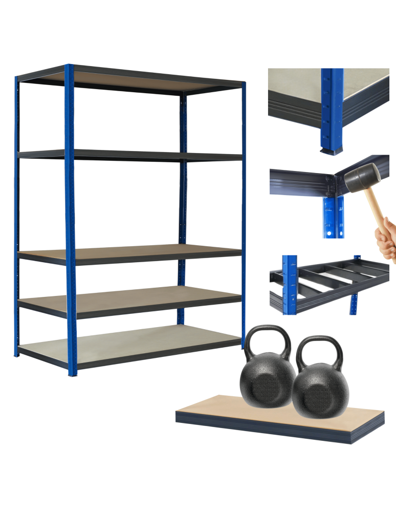 Regały Magazynowe - Regał metalowy magazynowy stojak HELIOS 180x150x60cm 5Px275kg TRWAŁY - product b2b.wamar.biz 1