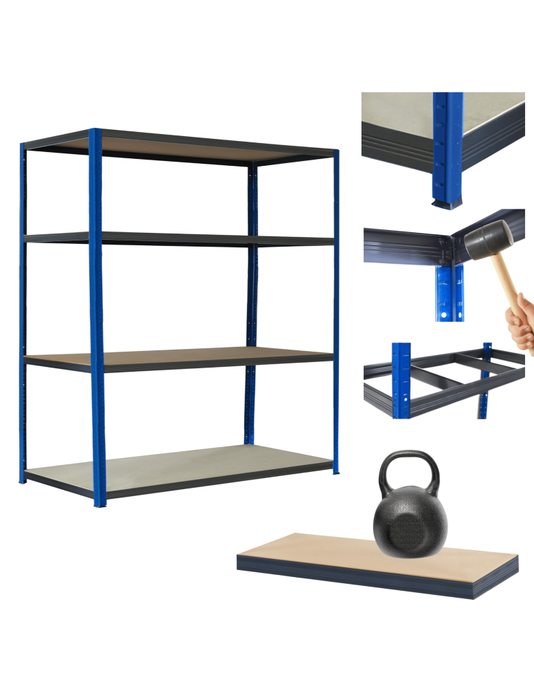 Regały Magazynowe - Regał metalowy magazynowy garażowy stojak HELIOS 180x180x45cm 4Px175kg - product b2b.wamar.biz 1