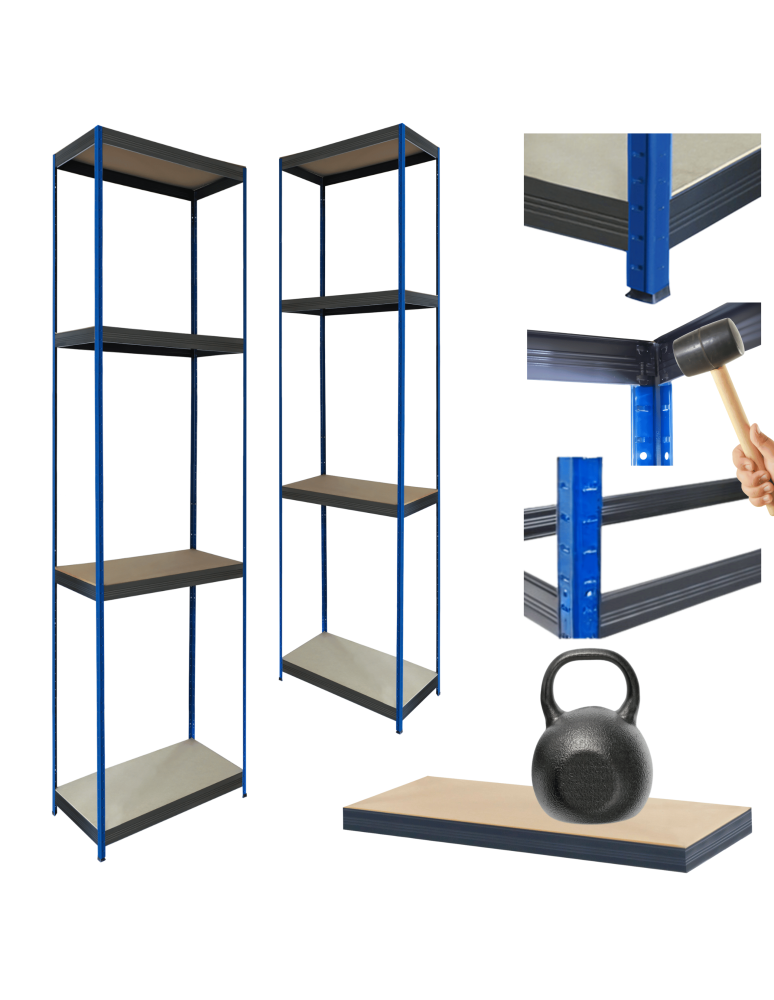 Regały Magazynowe - Regał metalowy magazynowy garażowy stojak HELIOS 180x40x40cm 4Px175kg - product b2b.wamar.biz 1