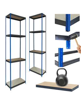 Regał metalowy magazynowy garażowy stojak HELIOS 180x45x45cm 4Px175kg