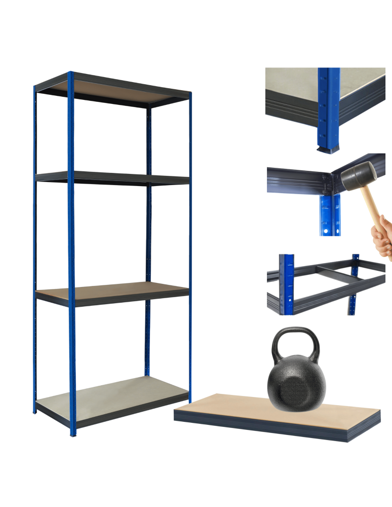 Regały Magazynowe - Regał metalowy magazynowy garażowy stojak HELIOS 180x110x60cm 4Px175kg - product b2b.wamar.biz 1