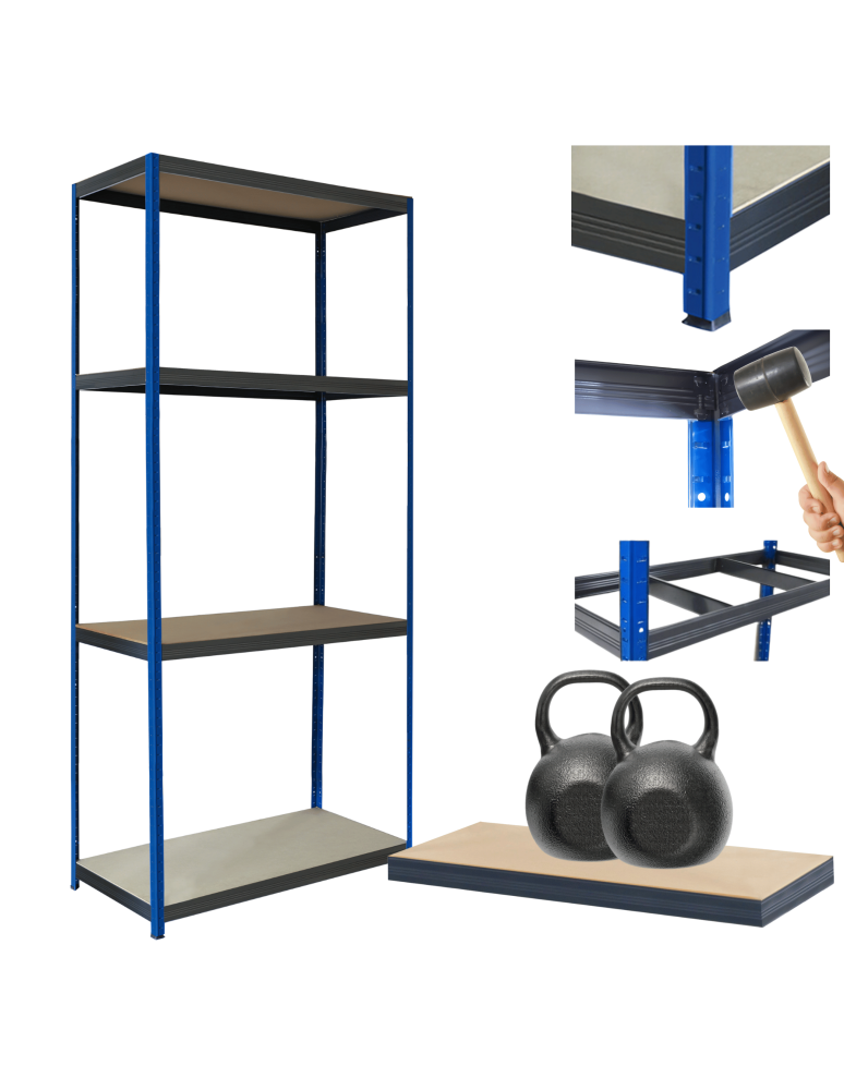 Regały Magazynowe - Regał metalowy magazynowy garażowy stojak HELIOS 180x120x40cm 4Px275kg - produkt b2b.wamar.biz 1