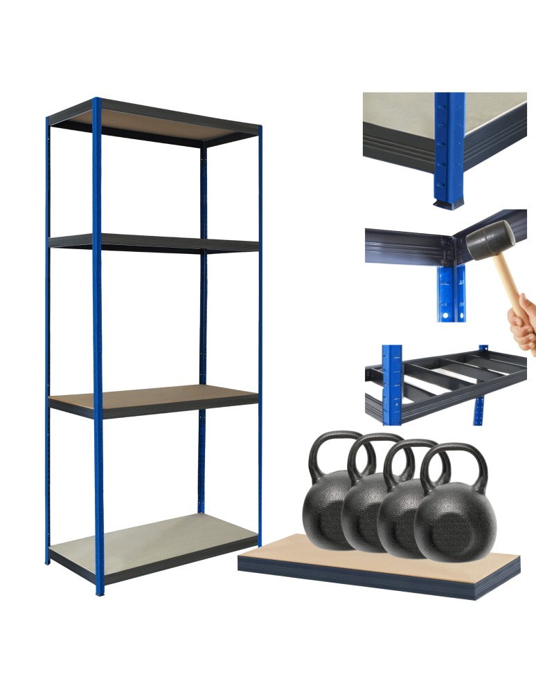 Regały Magazynowe - Regał metalowy magazynowy garażowy stojak HELIOS 180x120x45cm 4Px400kg - product b2b.wamar.biz 1