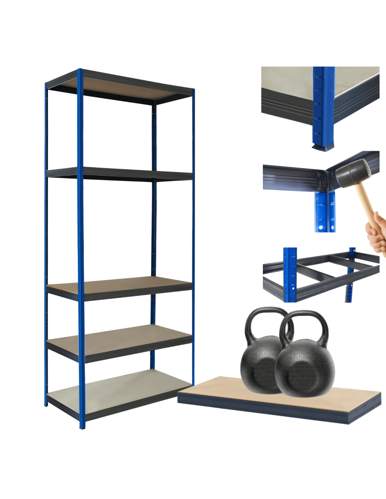 Regały Magazynowe - Regał metalowy magazynowy stojak HELIOS 196x90x50cm 5Px275kg POLSKI TRWAŁY - product b2b.wamar.biz 1