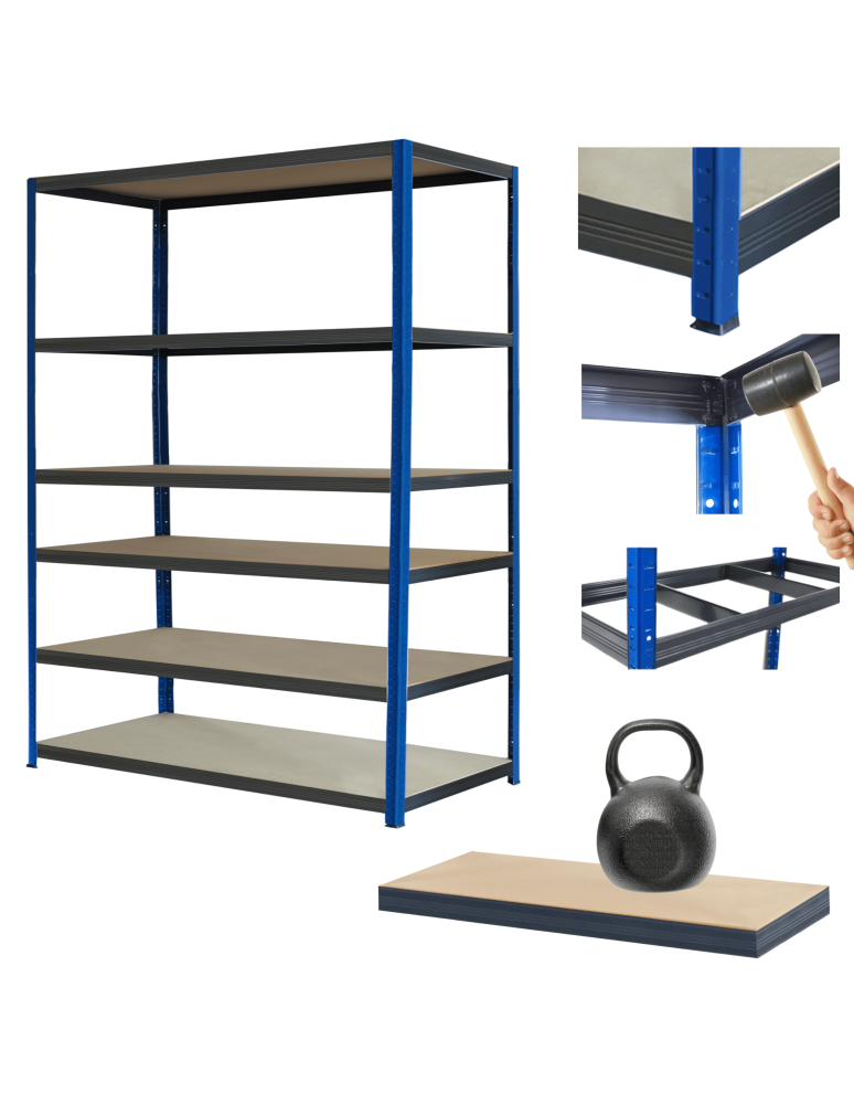 Regały Magazynowe - Regał metalowy magazynowy stojak HELIOS 196x150x35cm 6Px175kg MOCNY SZEROKI - product b2b.wamar.biz 1