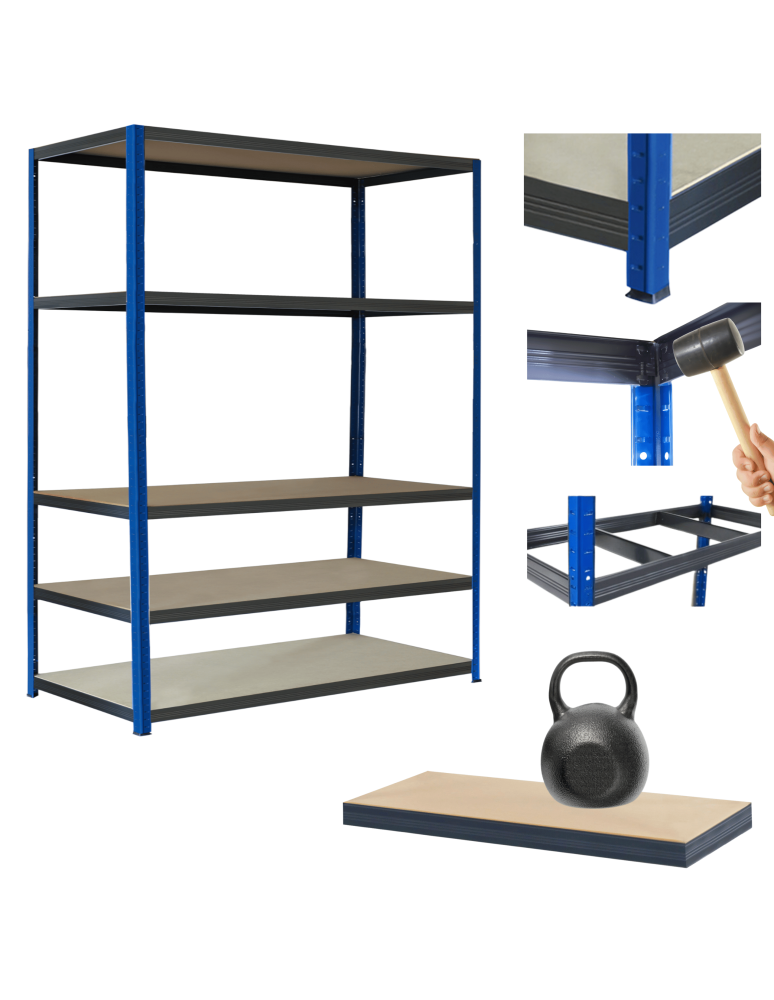 Regały Magazynowe - Regał metalowy magazynowy stojak HELIOS 196x150x50cm 5Px175kg POLSKI TRWAŁY - product b2b.wamar.biz 1