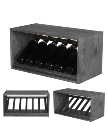 Skrzynkowe regały RW61 - Regał na wino modułowy stojak na wino szafka na butelki 5 butelek SKOŚNY - product 1