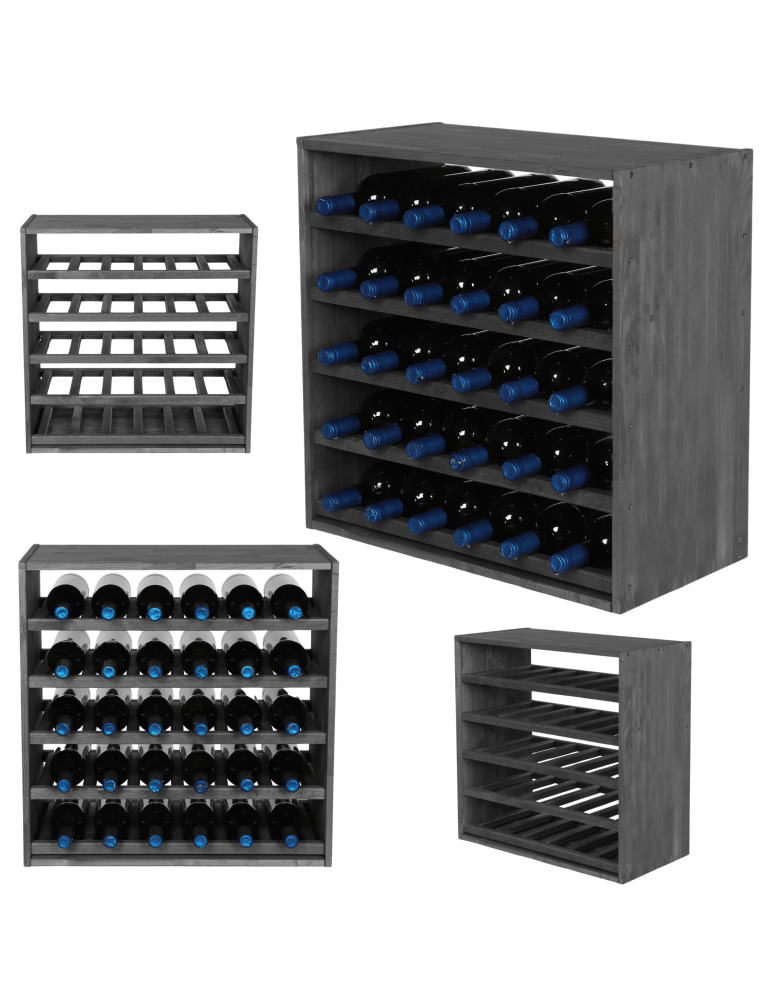 Skrzynkowe regały RW61 - Regał na wino modułowy stojak na wino szafka na butelki 30 butelek 5 leżni - product b2b.wamar.biz 1