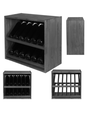 Skrzynkowe regały RW61 - Regał na wino stojak na wino szafka na butelki 12 butelek ukośne leżnie EKO - product 1