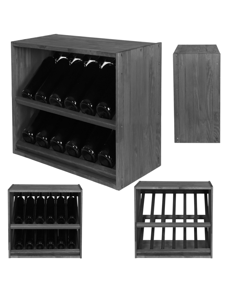 Skrzynkowe regały RW61 - Regał na wino stojak na wino szafka na butelki 12 butelek ukośne leżnie EKO - product b2b.wamar.biz 1