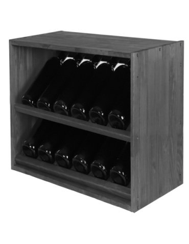 Skrzynkowe regały RW61 - Regał na wino stojak na wino szafka na butelki 12 butelek ukośne leżnie EKO - product 3