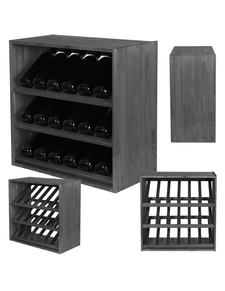 Skrzynkowe regały RW61 - Regał na wino stojak na wino szafka na butelki 18 butelek ukośne leżnie EKO - product b2b.wamar.biz 1