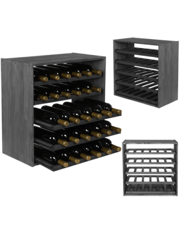Skrzynkowe regały RW61 - Regał na wino stojak na wino szafka na butelki 30 butelek WYSUWANE LEŻNIE - product 1