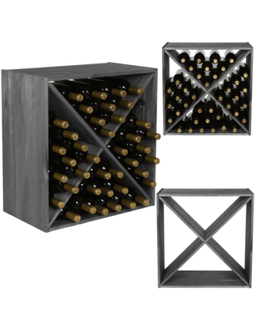 Skrzynkowe regały RW61 - Regał na wino solidny stojak na wino szafka na butelki regał typu X POJEMNY - product 1