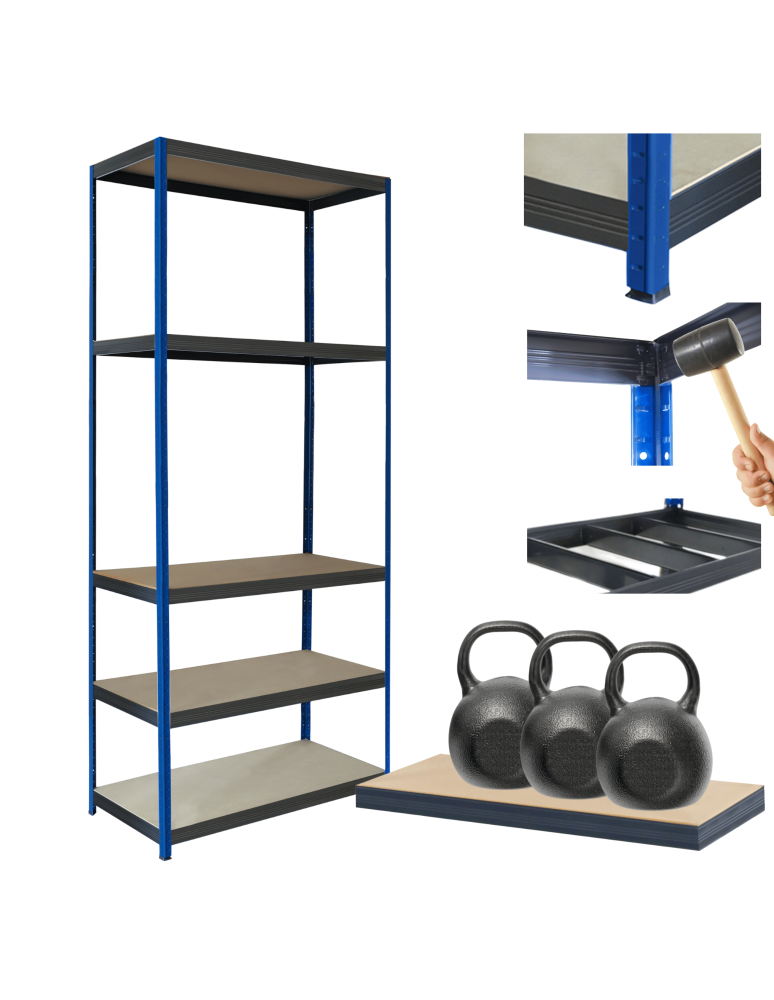 Regały Magazynowe - Regał metalowy magazynowy stojak HELIOS 213x75x50cm 5Px350kg SOLIDNY NIEB - product b2b.wamar.biz 1
