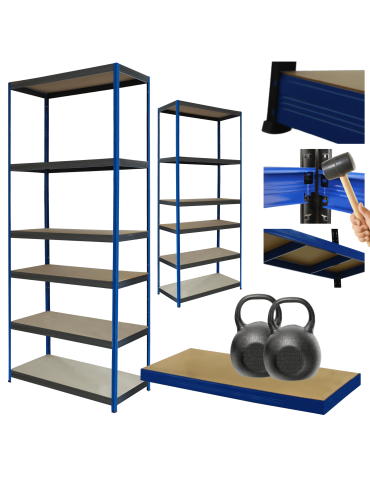 Regał metalowy magazynowy stojak HELIOS 213x75x50cm 6Px275kg SOLIDNY NIEB