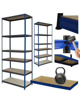 Regał metalowy magazynowy stojak HELIOS 213x90x40cm 6Px175kg SOLIDNY NIEB