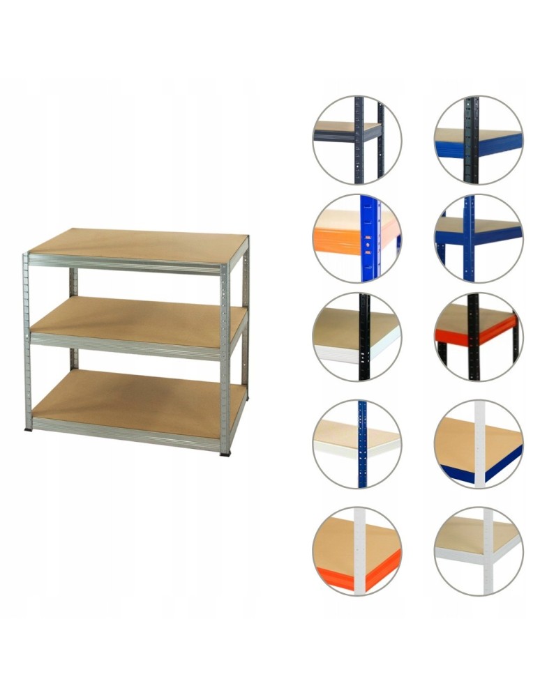Magazynowe regały metalowe - Regał metalowy ocynk regał magazynowy garażowy HELIOS 90x100x30 3x400kg - product b2b.wamar.biz 1
