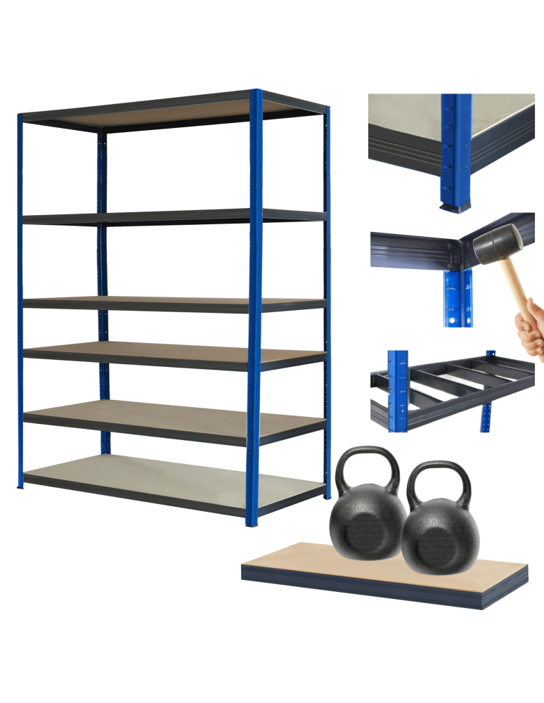 Regały Magazynowe - Regał metalowy magazynowy stojak HELIOS 213x180x50cm 6Px275kg SZEROKI MOCNY - product b2b.wamar.biz 1