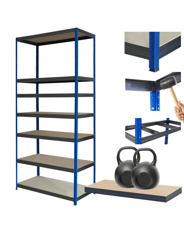 Regały Magazynowe - Regał metalowy magazynowy stojak HELIOS 270x75x45cm 7Px275kg SOLIDNY NIEB - product b2b.wamar.biz 1