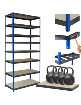 Regał metalowy magazynowy stojak HELIOS 270x75x45cm 8Px400kg SOLIDNY NIEB