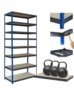 Regał metalowy magazynowy stojak HELIOS 270x90x35cm 8Px350kg SOLIDNY NIEB