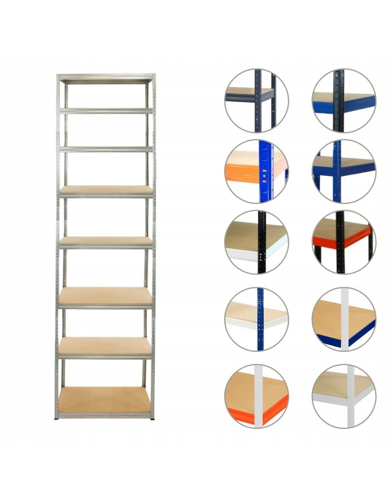 Magazynowe regały metalowe - Regał metalowy ocynk regał magazynowy garażowy HELIOS 270X100X30 8x175kg - product b2b.wamar.biz 1