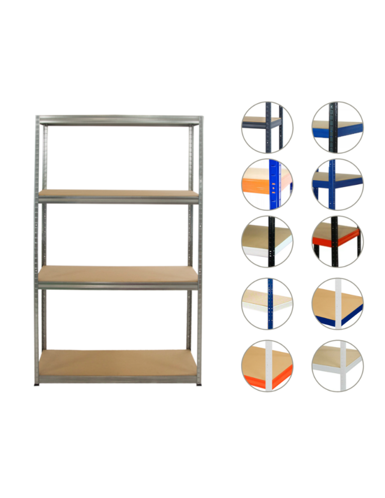 Magazynowe regały metalowe - Regał metalowy ocynk regał magazynowy garażowy HELIOS 213x090x60 4x175kg - product b2b.wamar.biz 1