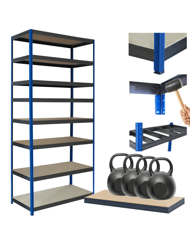 Regały Magazynowe - Regał metalowy magazynowy stojak HELIOS 270x90x60cm 8Px400kg SOLIDNY NIEB - product b2b.wamar.biz 1